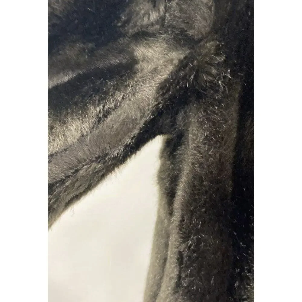 VNT 70s 90s Passport Plush Faux Fox Rabbit Fur Short Jacket Sm 10 Mob Satin 36w - Picture 5 of 15